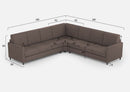 Divano Angolare 7 Posti 281x281x85 cm Karay in Tessuto Talpa