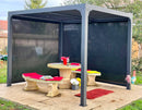 Pergola da Giardino 2,4x3x2,35 m in Alluminio con Tende Laterali Grigio Antracite