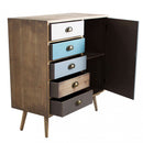 Mobiletto Levis 80x35x85 h cm in Legno Multicolor