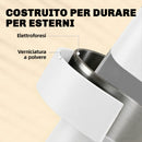 Set Bistrò da Esterno con Tavolo e 2 Sedie Pieghevoli in Metallo e Plastica Bianco      