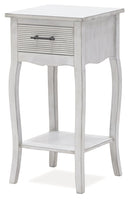 Comodino con Cassetto 35x35x69 cm in Legno Soriani Grigio Anticato