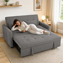 Divano Letto 2 Posti 3 in 1 Clic Clac 160x85x85 cm con 2 Cuscini Reclinabile e Imbottito in Tessuto Grigio      