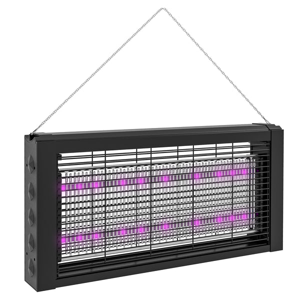 Lampada Zanzariera Elettrica 8W per Interno 49x6x25 cm con Catenella e Rete di Protezione Nero prezzo