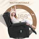 Poltrona Relax Reclinabile con 8 Punti Massaggianti 97x92x104 cm in Finta Pelle e Acciaio Nero