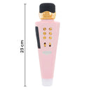 Microfono Karaoke Wireless Speaker Musica Bluetooth con USB per Feste Rosa