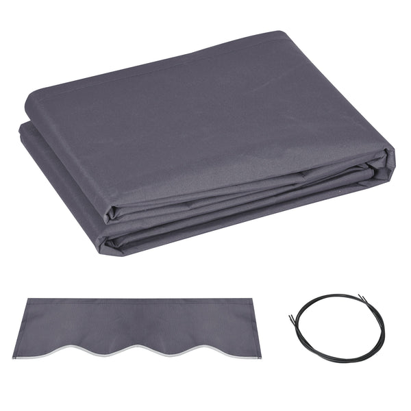 prezzo Telo di Ricambio per Tenda a Bracci Retrattile 347x240 cm in Poliestere Anti UV Grigio