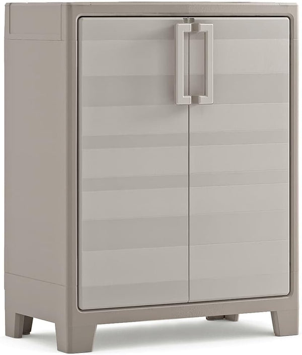 sconto Armadio 2 Ripiani 80x44x100 cm Keter Gulliver Basso XL Sabbia e Beige
