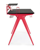 Scrivania Gaming 135,5x60x95 cm Gaming in MDF Rosso-Nero