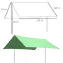 Tenda da Sole Portatile 3x3 m Impermeabile Verde   