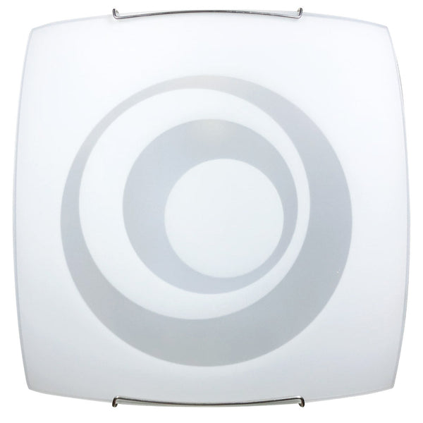 prezzo Plafoniera 2xE27 Ganci Filo Acciaio Vetro Lastra Bianco E-Energy Galatea