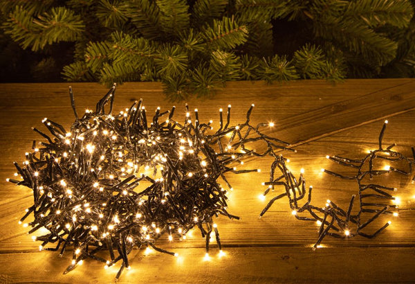 sconto Luci di Natale 760 Led 7,6 mt Bianco Caldo in Vetro e Plastica
