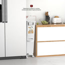 Pattumiera da Cucina per Raccolta Differenziata 2 Scomparti Capacità 32 L con Pedale e Ruote 26x36x84 cm in PP Bianco  
