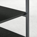 Carrello Porta Stampante a 3 Ripiani 50x50x52,5 cm con 4 Ruote in Legno e Acciaio Nero  