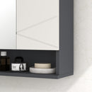 Specchio Armadietto da Bagno Pensile 2 Ante 55x17x55 cm in Legno Grigio