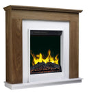 Camino Elettrico da Pavimento Effetto Fiamma 2000W CheminArte Megeve Bianco e Quercia