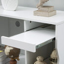 Credenza Salvaspazio con 2 Armadietti e 2 Ripiani Estraibili 84x39x109 cm in Legno Bianco  