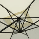 Ombrellone a Sbalzo 295x295 cm Inclinabile con Base a Croce Bianco Crema  