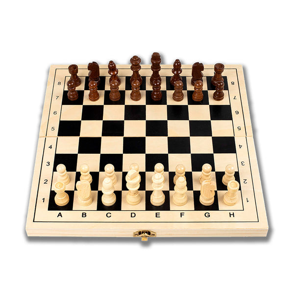 Set di Giochi 3 in 1 Scacchi Dama Backgammon in Legno Salvaspazio 29x29 cm prezzo