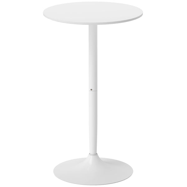 Tavolo da Cucina Alto Bar Ø60x102 cm per 2 Persone in MDF e Metallo Bianco acquista