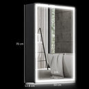 Armadietto da Bagno con Specchio Luci LED Regolabili e Funzione Anti-Appannamento in Alluminio Nero      