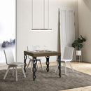 Tavolo Allungabile 90-246x90x77 cm Karamay Premium Tortora Telaio Antracite 