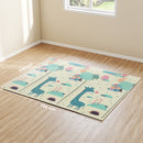 Tappeto Morbido per Bambini 196x176x1,5 cm Superficie Impermeabile in XPE a Tema Animali   