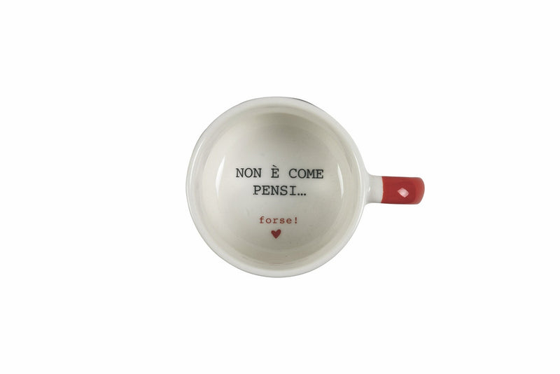 Set 6 Tazzine 90 ml in Porcellana Villa d'Este Home Tivoli Caffeomanzia Love Cynical Mood