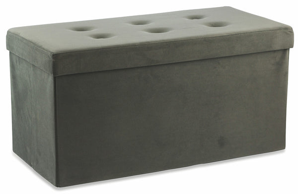 acquista Baule Cassapanca Pouf Contenitore in Velluto Soriani Tortora