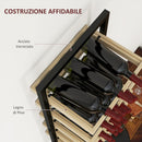 Portabottiglie da Parete per 15 Bottiglie e 4 Calici 35x25x86cm in Legno e Acciaio 