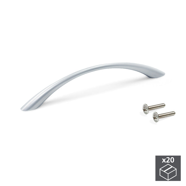 Maniglia per Mobile Interasse 128 mm Zama Grigio Metallizzato 20 Pezzi Emuca prezzo