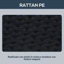 Set Salotto da Giardino in Rattan Sintetico 4 Poltrone e Tavolino Nero 
