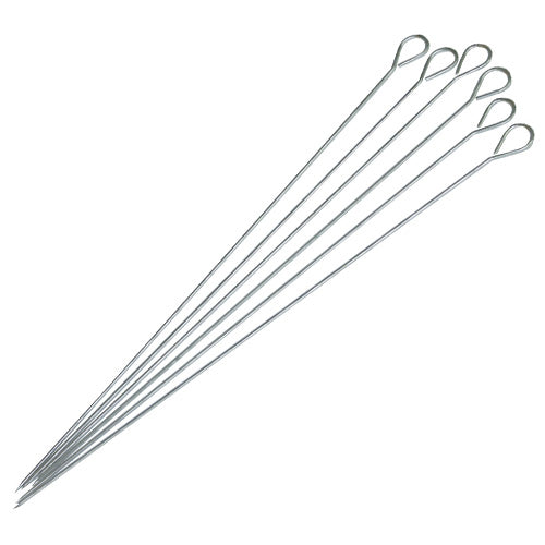 Set Confezione di 6 Spiedini in Acciaio per Barbecue Bbq Lunghezza 35 Cm online