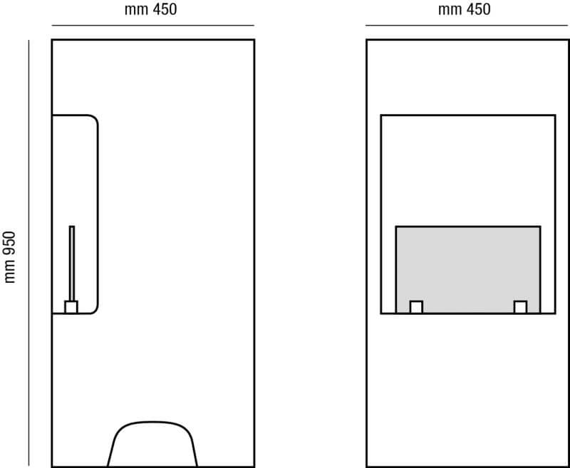 Camino a Bioetanolo da Pavimento Ø45x95 cm Karlsen Cortina Nero
