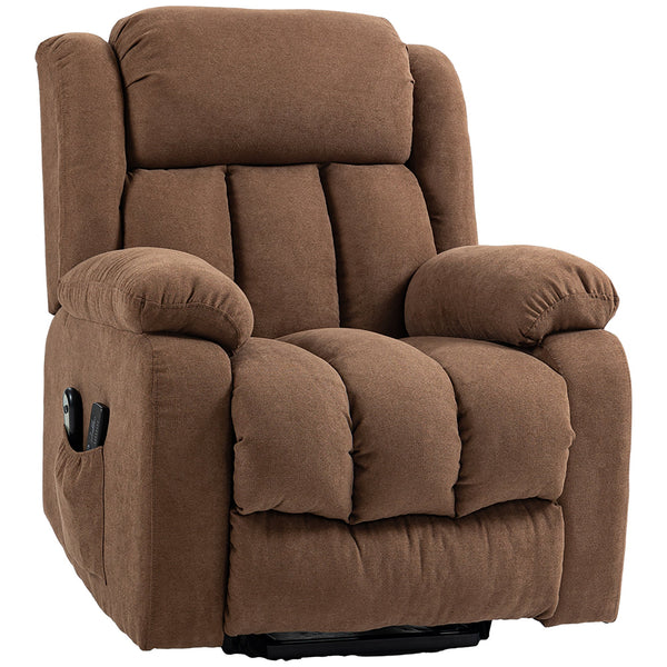Poltrona Alzapersona Elettrica Massaggiante 91x93x103 cm in Tessuto Marrone sconto