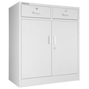 Armadietto  Metallico Porta Documenti 2 Ante 2 Cassetti per Ufficio/Casa in Acciaio Grigio