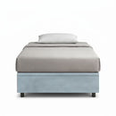 Letto 1 Piazza e Mezza Contenitore Imbottito Microfibra Azzurro Boxmax Varie Misure