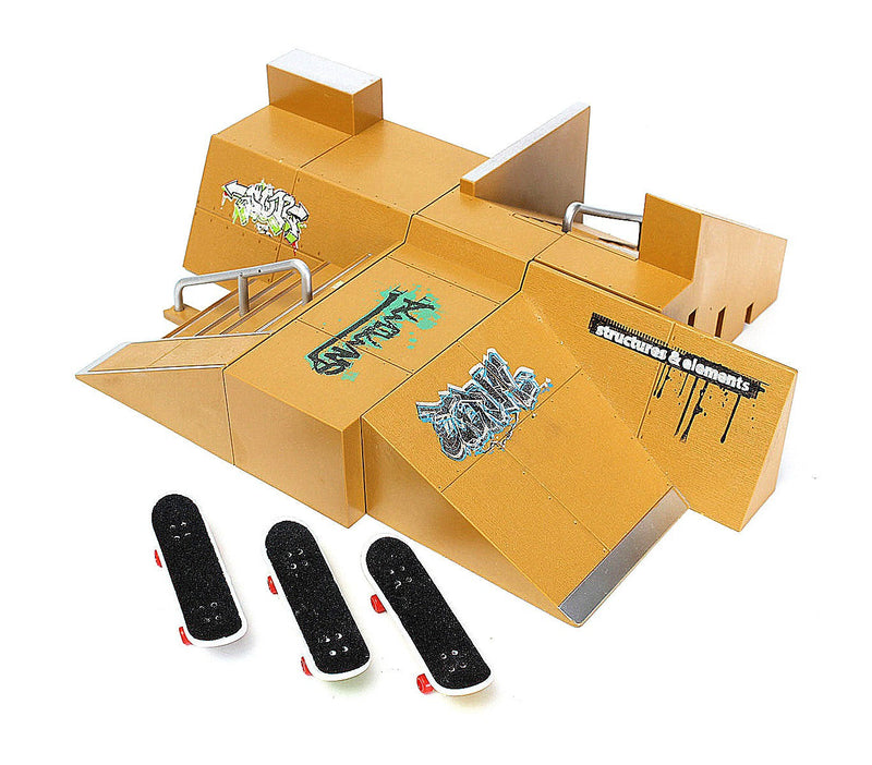 Fingerboard per Bambini 35x14 cm con Mini Skate Park in Plastica