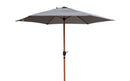 Ombrellone da Giardino Ø3x2,4 m Palo Ø38 mm in Acciaio Effetto Legno Copertura Tortora