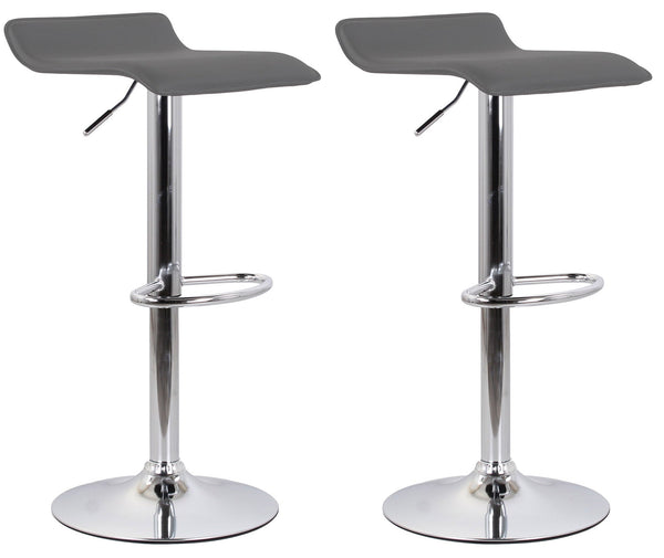 online Set 2 Sgabelli 38x40x54/74 cm in Ecopelle con Base Cromata Grigio