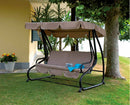 Dondolo da Giardino in Ferro 3 Posti Vorghini Swing Antracite e Tortora