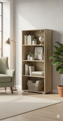 Libreria 4 Ripiani 60x30x130 cm in MDF Rovere