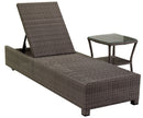 Lettino da Giardino in Polyrattan con Cuscini Atlanta Grigio