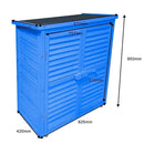 Armadio Porta Attrezzi da Giardino 3 Ripiani 87x47xH95 cm in Legno Cunninghamia  lanceolata Blu