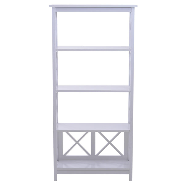 Libreria Scaffale da Parete a 4 Ripiani in Legno Bianco 70x30x145.3 cm prezzo