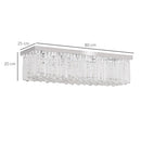 Lampadario Moderno a Gocce in Cristallo 80x25xx20 cm E14 40W Base in Acciaio Argento