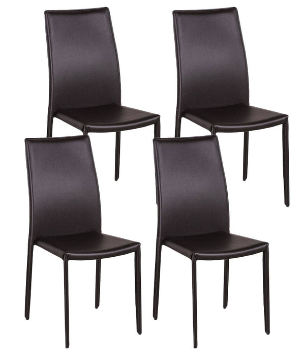 Set 4 Sedie 42x41xH95 cm in Similcuoio Kitty Cioccolato sconto