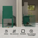 Gabbia Trappola per Animali Piccoli 100x25x28 cm conPorta e Maniglia in Acciaio Verde Scuro      