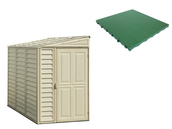 Pavimento per Casetta Box da Giardino 122x240x188 cm in Plastica Verde prezzo