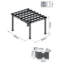 Pergola da Giardino 3x4 m in Alluminio Tortora Telo Grigio