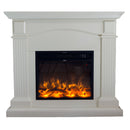 Camino Elettrico da Pavimento 113,7x102,2x28,2 cm Effetto Fiamma 1500W Sined Cetona Bianco